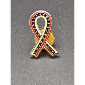 PATRIOTIC USA Red, White, and Blue Pin with Stars Goldtone